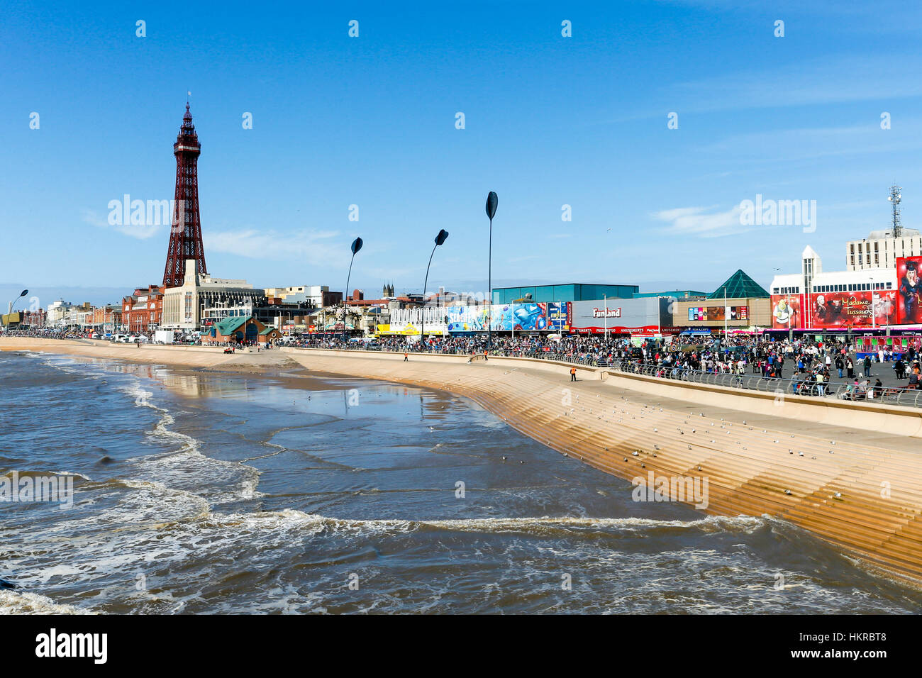 Blackpool sea front and Tower, Blackpool, Lancashire, England Stock