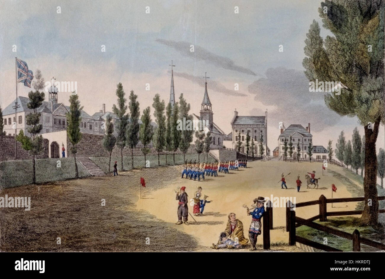 The 1830 painting of Champ-de-Mars in Montreal portrays the public ...