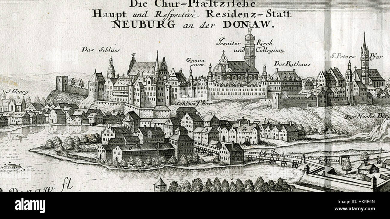 Neuberger Map This detailed map by Bodenehr showcases the town of Neuburg an der ...