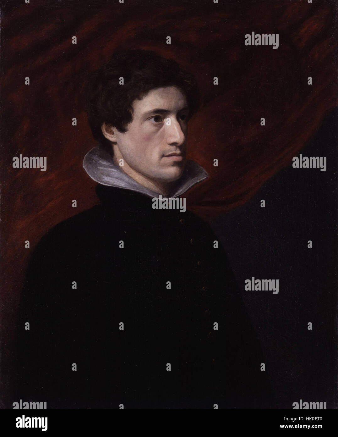 This portrait of Charles Lamb by William Hazlitt is an iconic representation of the British essayist and poet. The painting, known for its sensitive rendering of Lamb's character, captures the intellectual depth and personal expression of the subject. Stock Photo