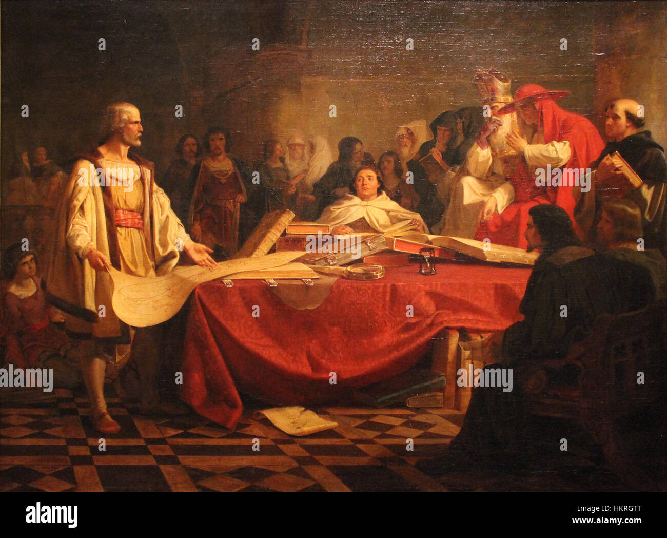 Christophe Colomb devant le conseil de Salamanque - Emanuel Leutze - MBA Lyon 2014 Stock Photo