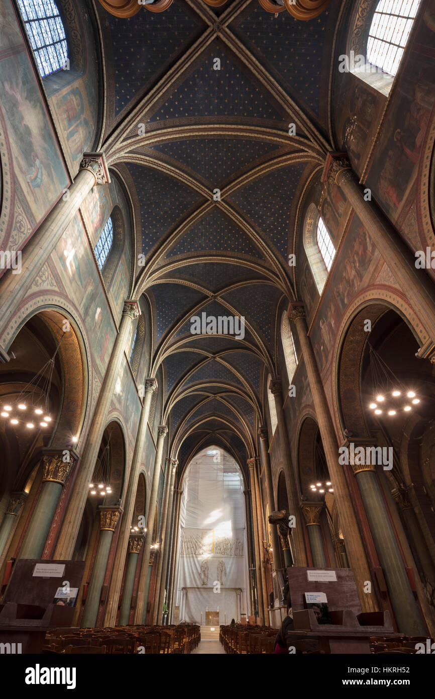 Nave Of Saint Germain Des Pres Abbey Church Paris France Stock Photo Alamy