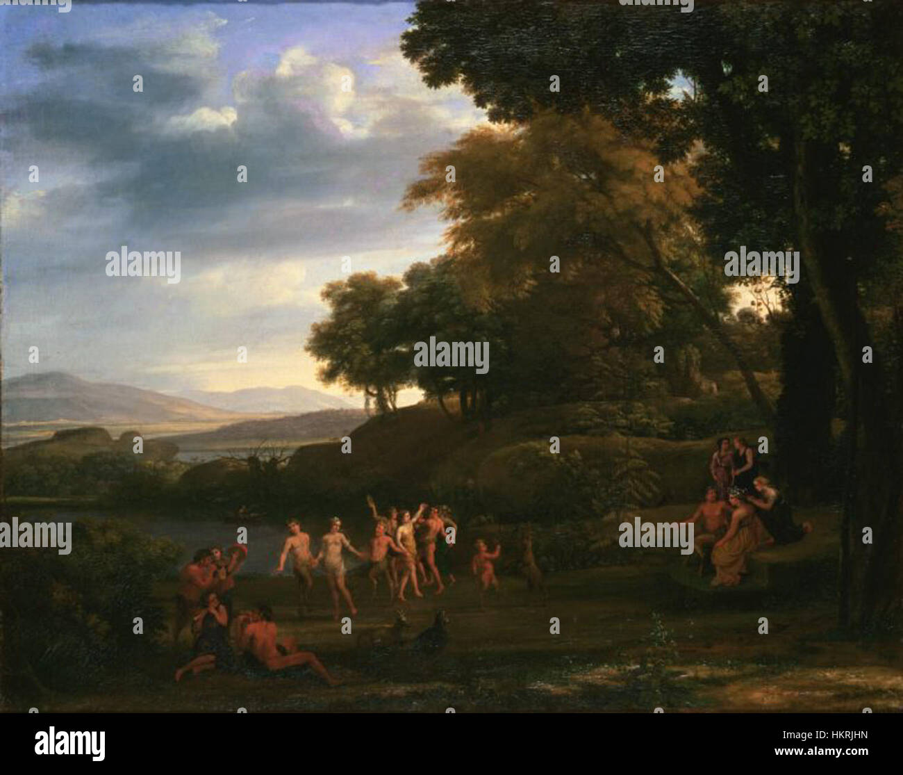 Claude Lorrain Landscape With Dancing Satyrs and Nymphs Stock Photo