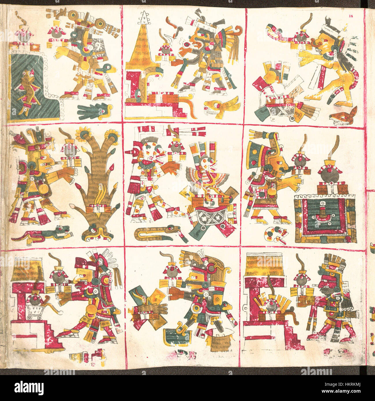 The Codex Borgia, an important Aztec manuscript, page 14 depicts ...