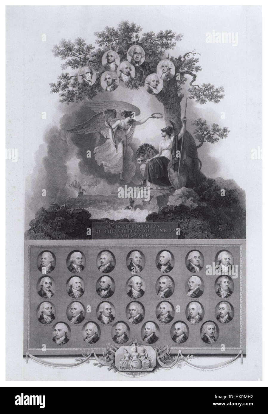 Commemoration Example The engraving 'Commemoration of the victory of June 1st 1794' by ...