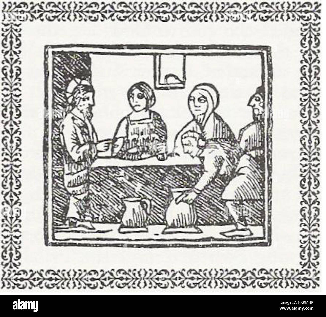 The engraving from the *Compendium Maleficarum* (1608) depicts scenes ...