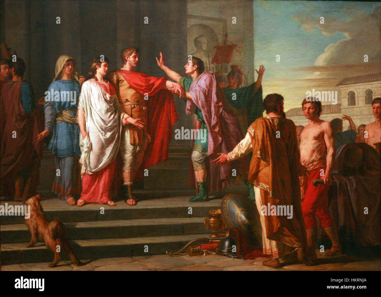 'Continence of Scipio' is a historical painting depicting the Roman general Scipio Africanus. It illustrates his virtue and decision-making during the Second Punic War, highlighting his role in Roman history. Stock Photo