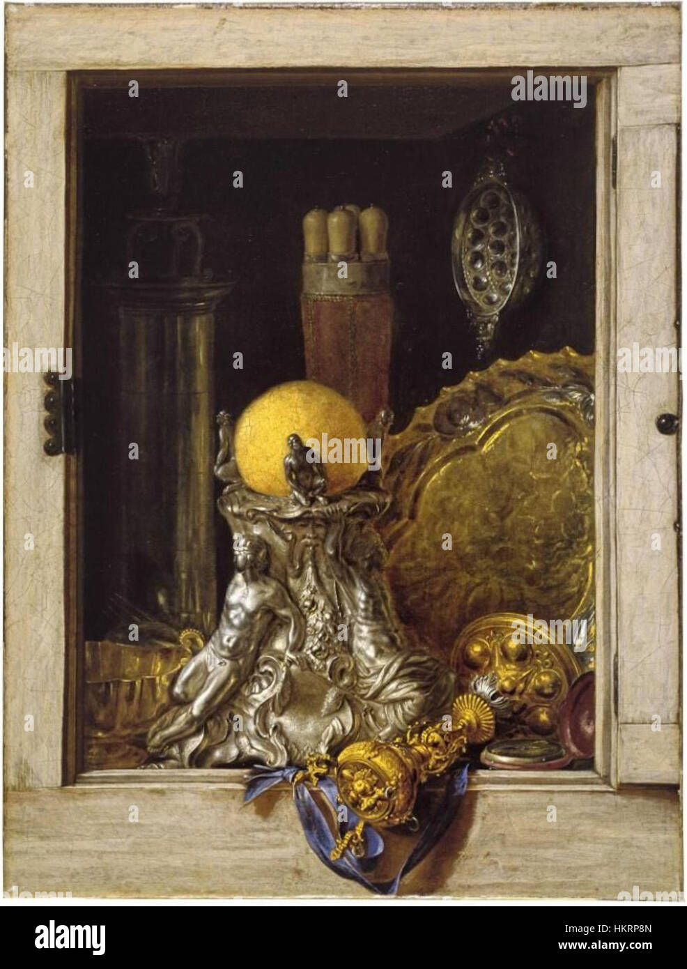 Cornelis Norbertus Gijsbrechts Silverware in an Open Stock