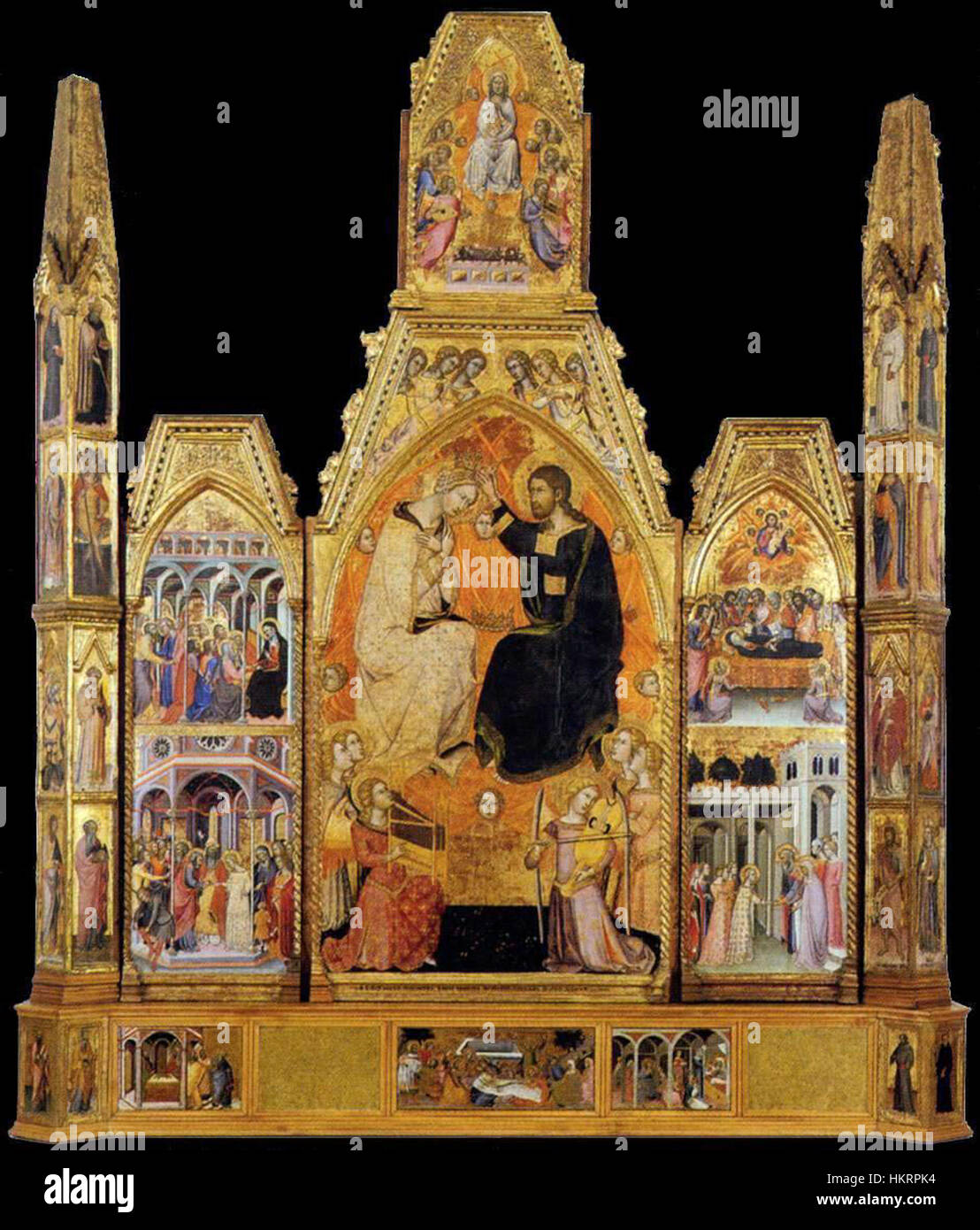 Coronation of the Virgin Bartolo di Fredi Montalcino, Museo civico d'Arte sacra Stock Photo