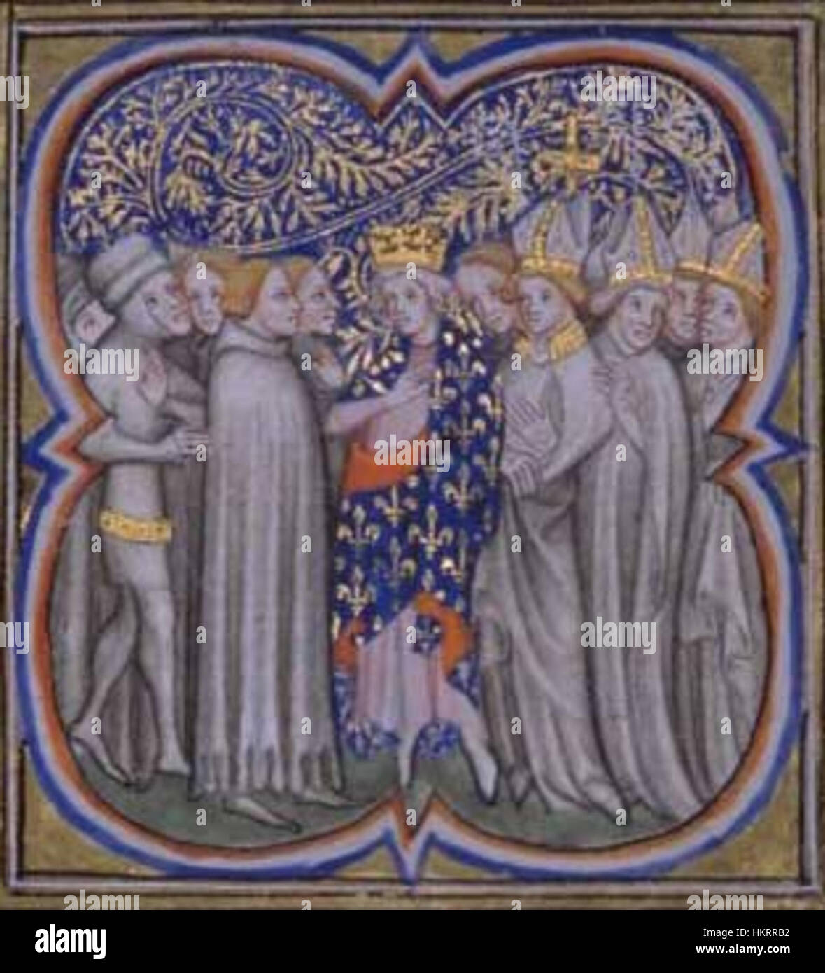 This painting titled 'Couronnement Louis VII' depicts the coronation of ...