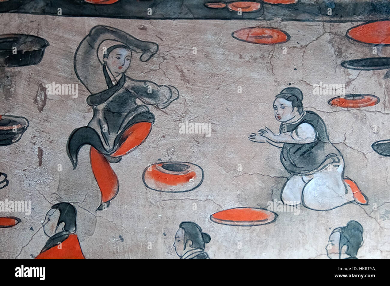 Dahuting tomb mural detail of a dancer, Eastern Han Dynasty Stock Photo
