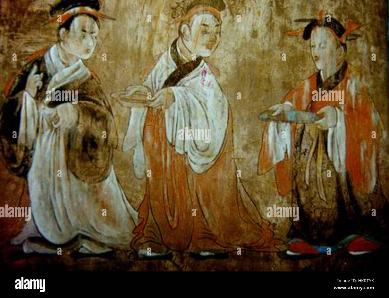Dahuting tomb mural showing hanfu dress, Eastern Han Dynasty Stock Photo
