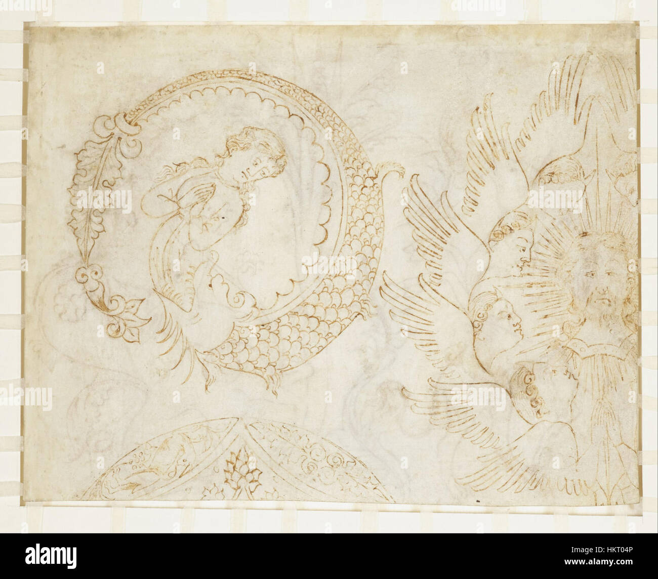 Designs for Woven Silk and Embroidery (recto and verso) - Google Art Project Stock Photo