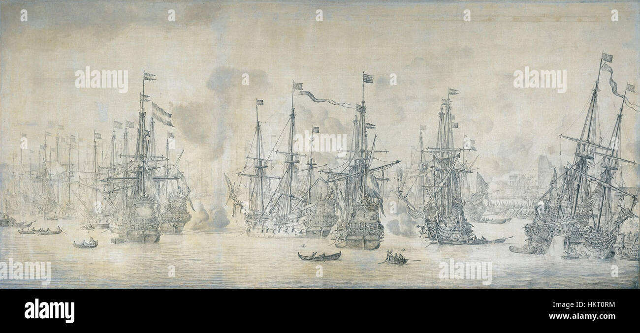 De mislukte aanslag van de Engelsen op de retourvloot in de haven van ...