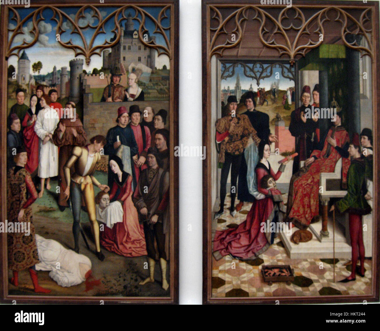 Photograph of a painting by Dieric Bouts, a 15th-century Early Netherlandish painter known for his religious compositions. Stock Photo