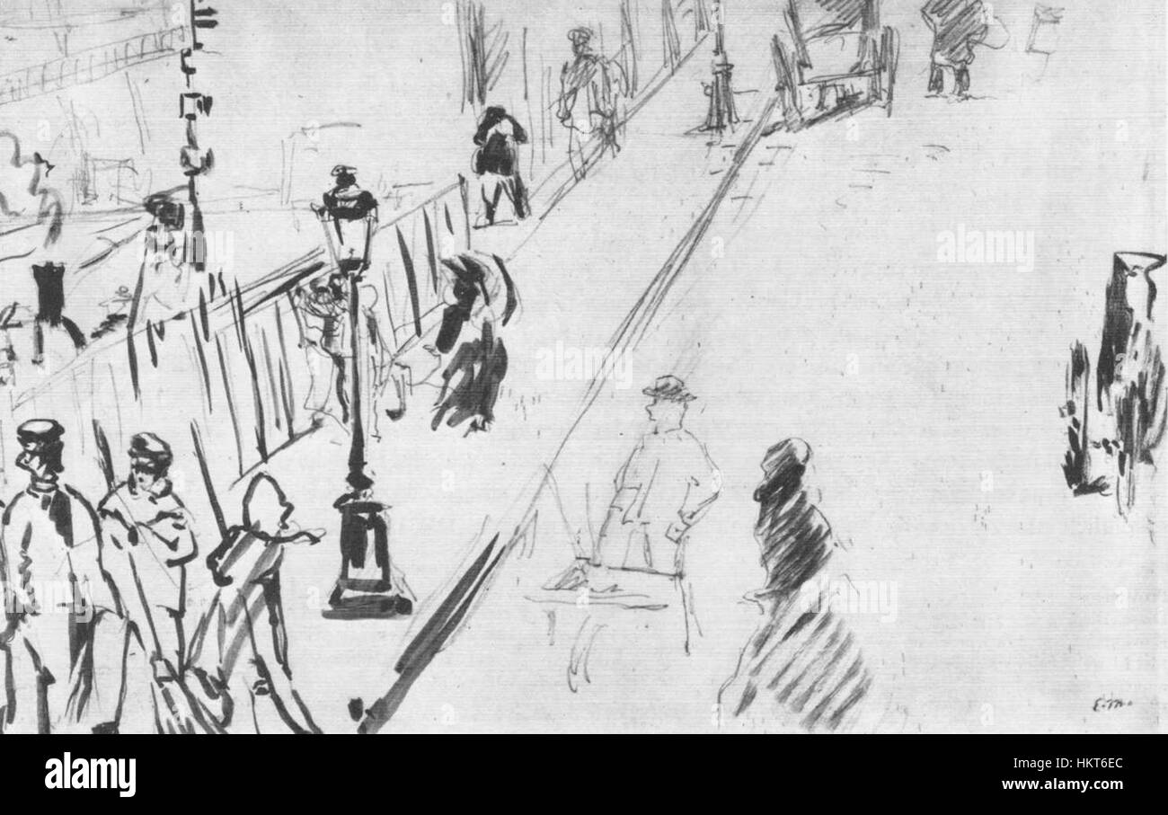 Edouard Manet La rue Mosnier au bec de gaz Stock Photo