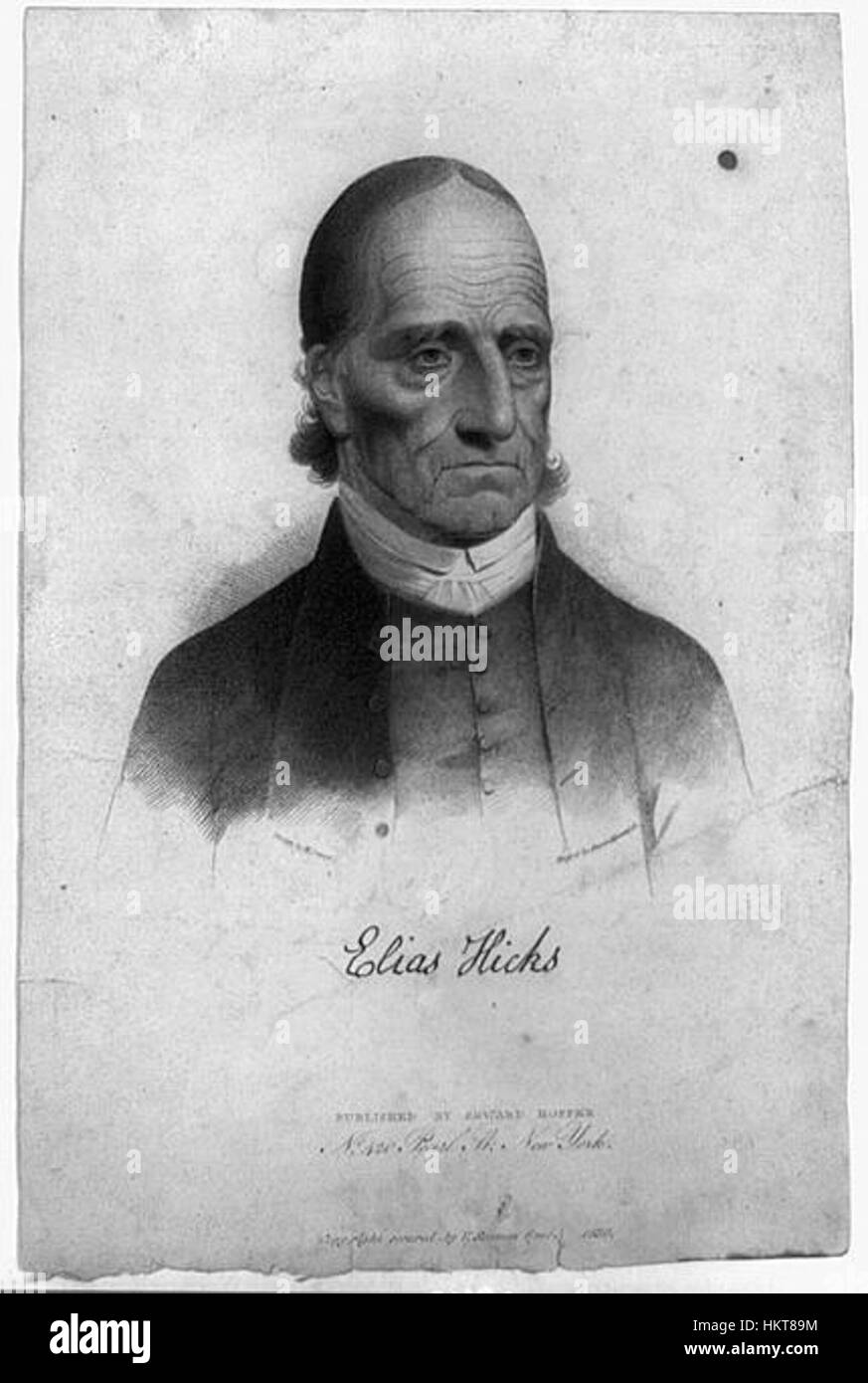 Elias Hicks engraving Stock Photo