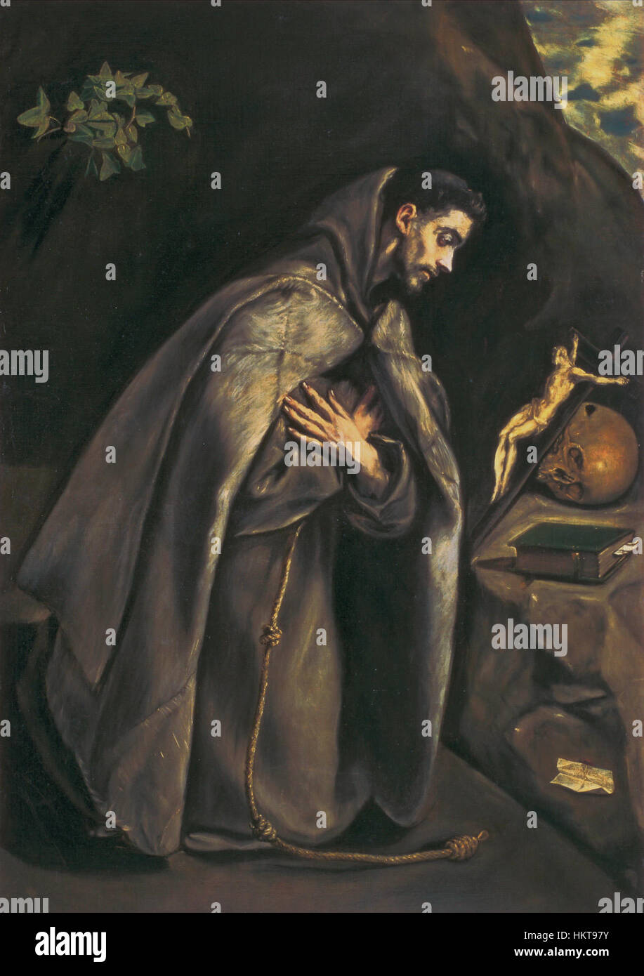 This painting by El Greco, 'St. Francis Venerating the Crucifix ...
