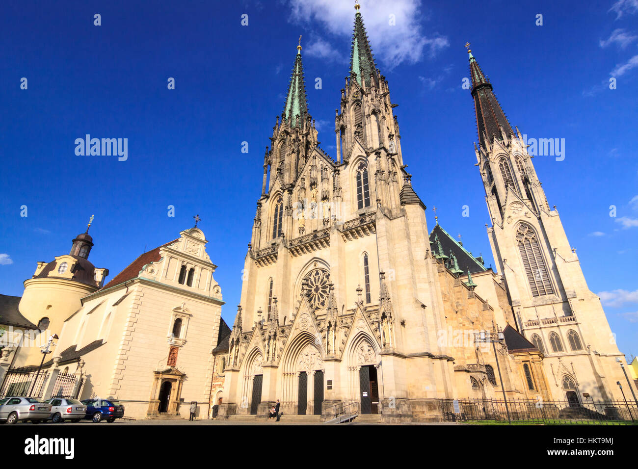 Neo Gothic Saint Wenceslas Cathedral at Wenceslas square in Olomouc