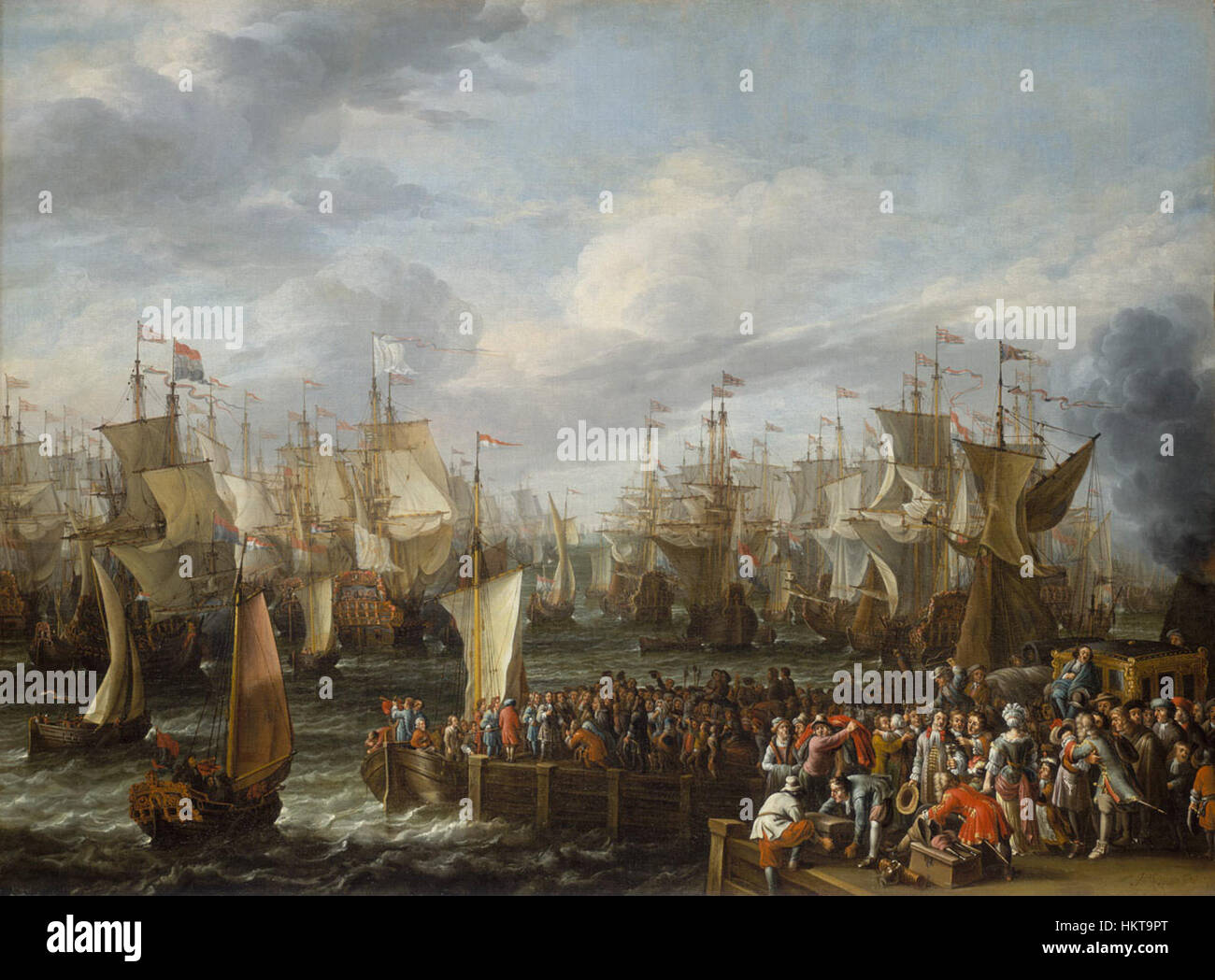 Embarquement de Guillaume d'Orange pour l'Angleterre en 1688 Stock Photo