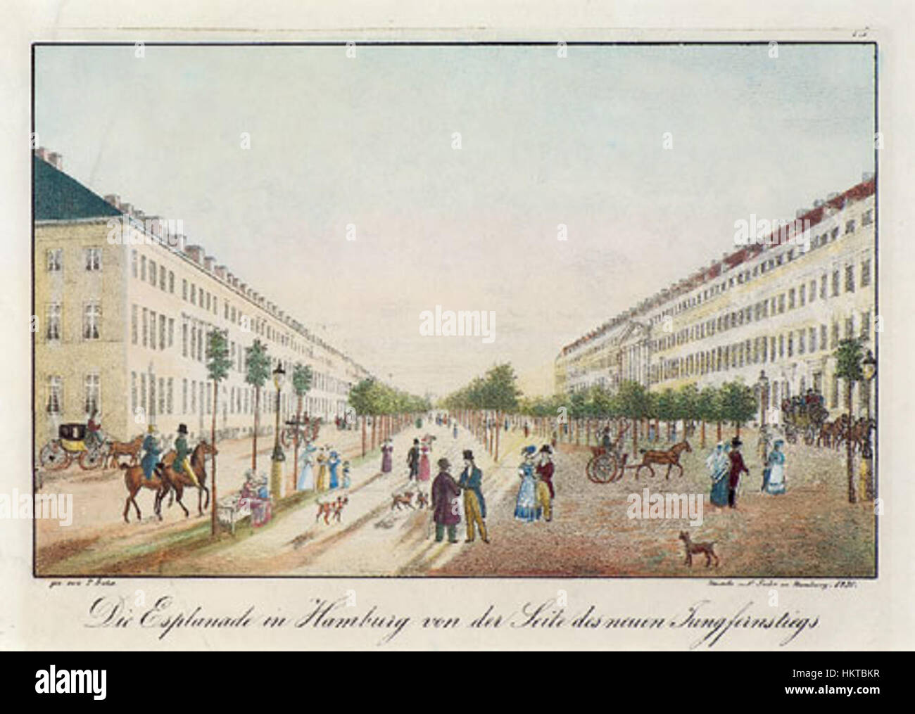 This 1830 painting of the Esplanade in Hamburg offers a view of the ...