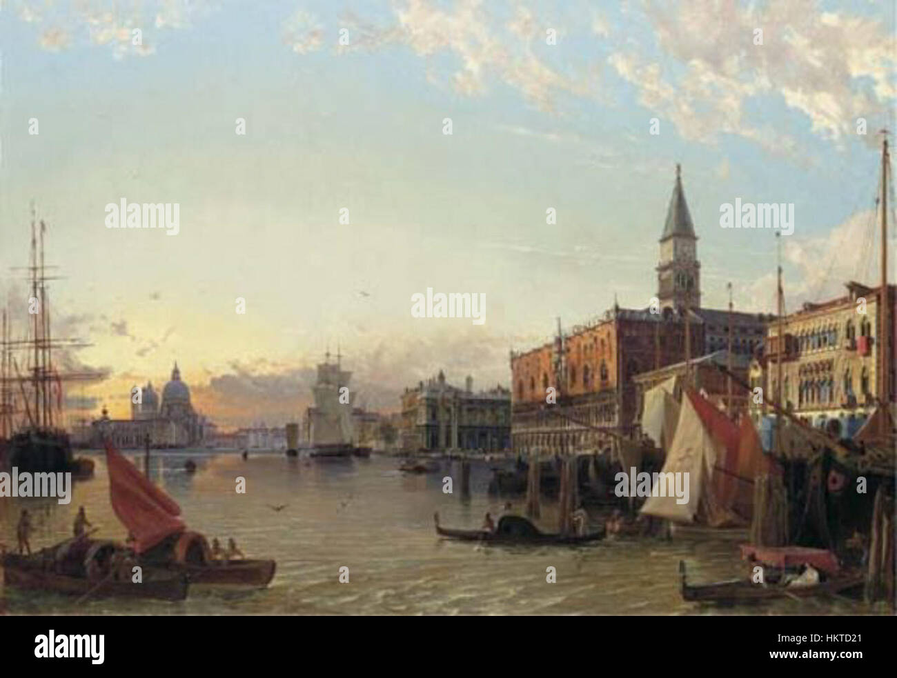 F. Nerly - The Doge's Palace and the Piazzetta di San Marco with a view of the Grand Canal and Santa Maria della Salute beyond Stock Photo