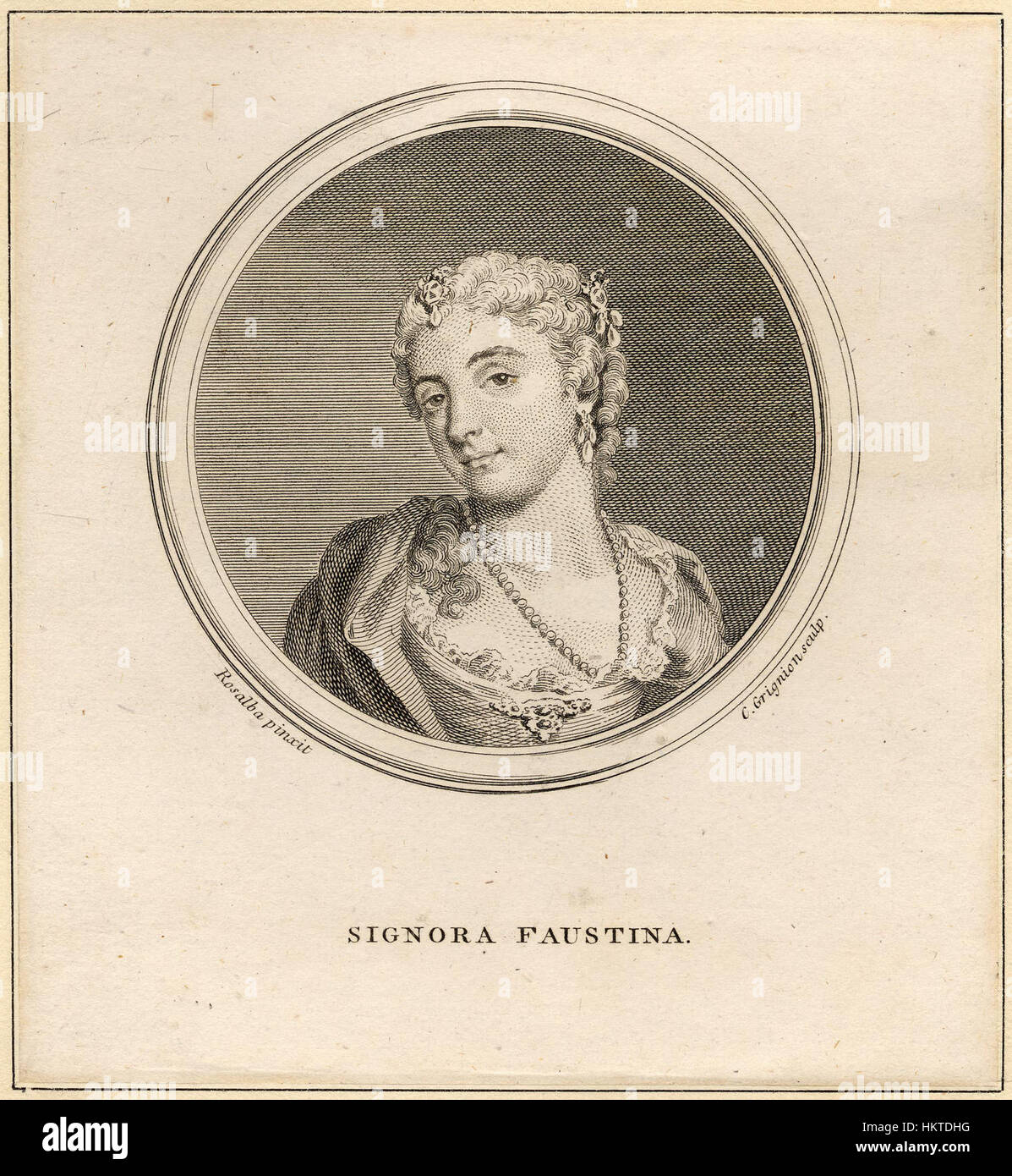 Faustina Bordoni (Charles Grignion after Rosalba Carriera) Stock Photo