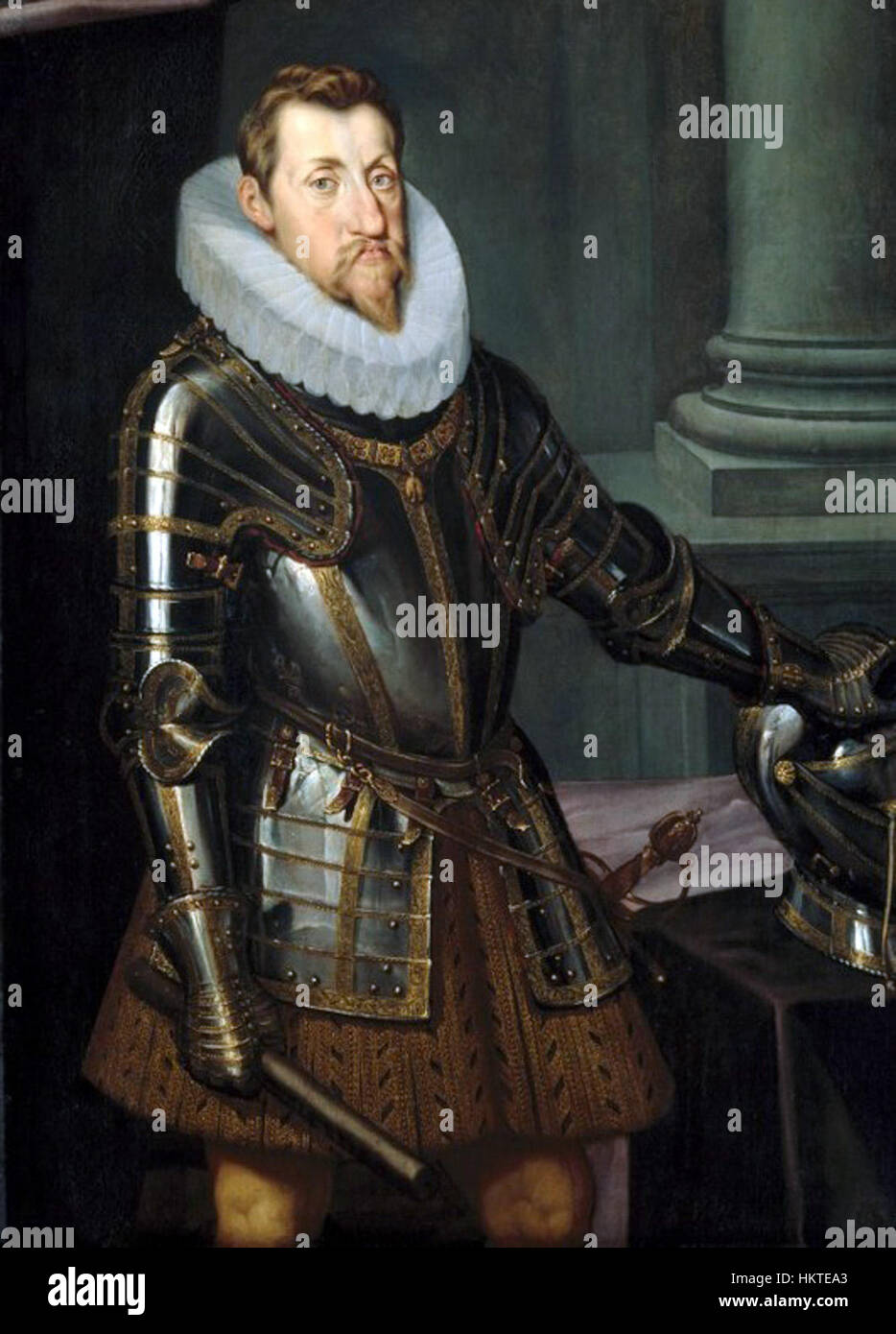 A painting of Ferdinand II, Holy Roman Emperor, capturing his historical significance. The work emphasizes his reign and legacy, depicted through classical artistic techniques. Stock Photo