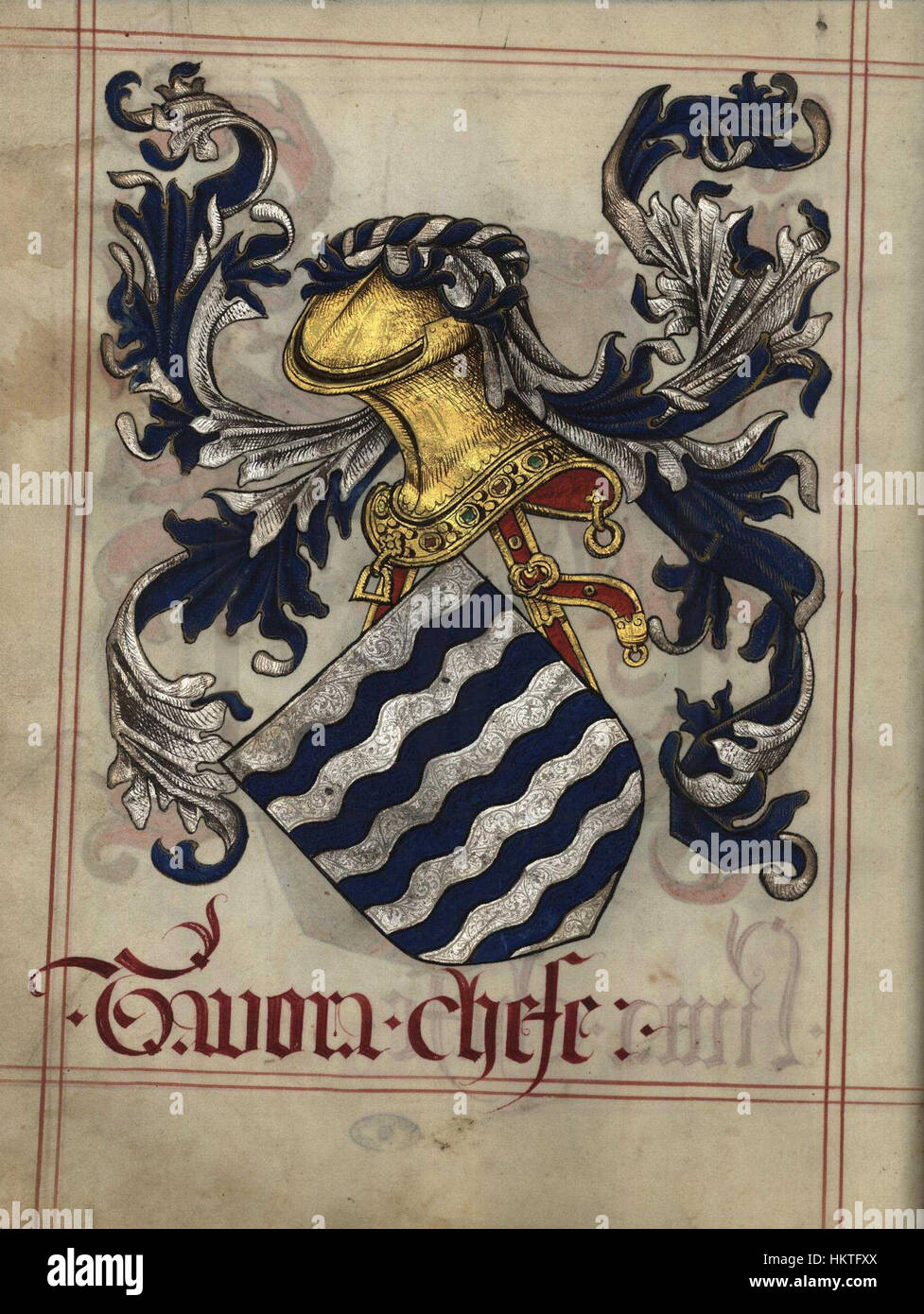 *Fl-58 Livro do Armeiro-Mor* is an illuminated manuscript detailing armory and heraldic designs from the 16th century. It was part of a collection used by the Portuguese nobility, showcasing the heraldic practices of the time. Stock Photo