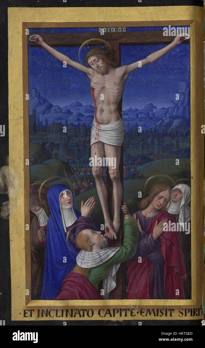 'Fol. 47v - Crucifixion' is a medieval depiction of the Crucifixion ...