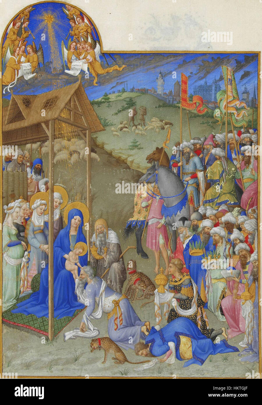 Folio 52r - The Adoration of the Magi Stock Photo - Alamy