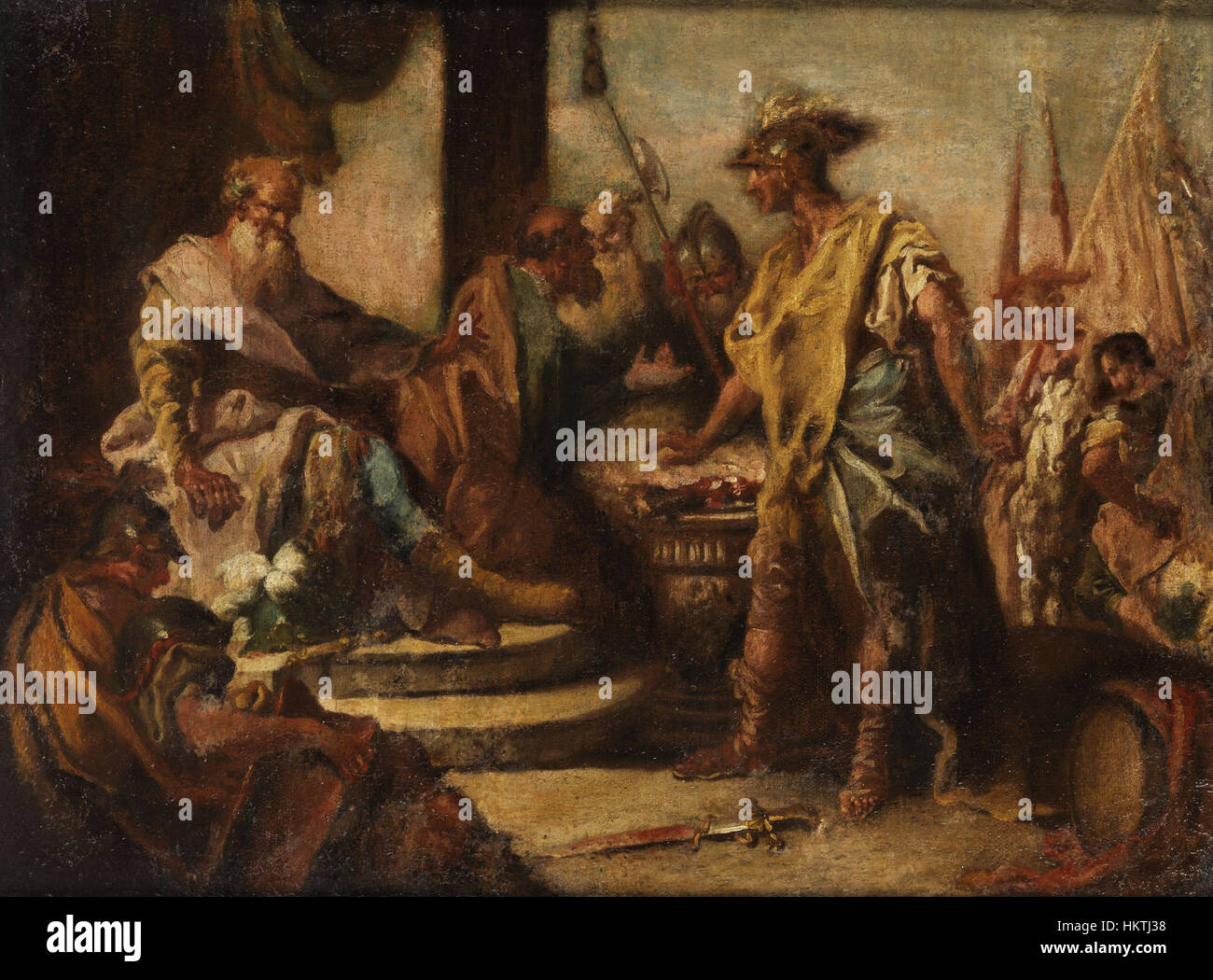 Francesco Fontebasso's depiction of Mucius Scaevola illustrates the ...