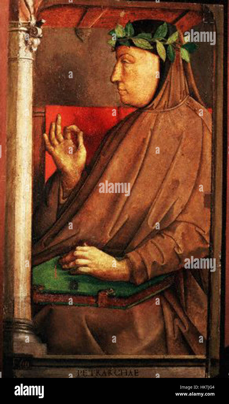 Francesco Petrarch by Justo de Gante Stock Photo