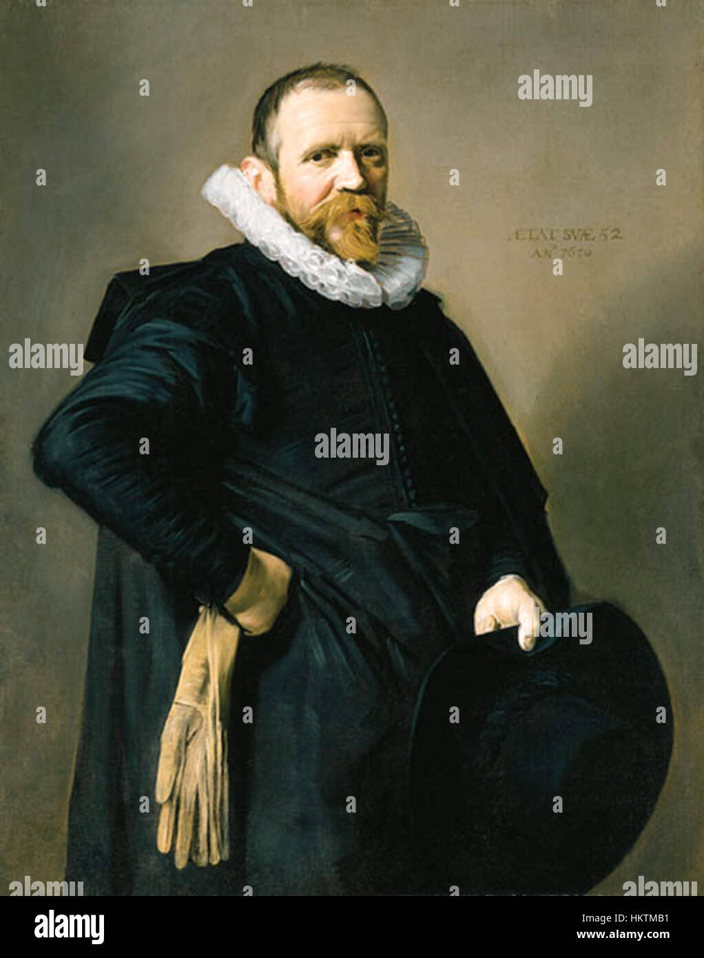 *Frans Halsâ€™* portrait of a 52-year-old man wearing a ruff collar and ...