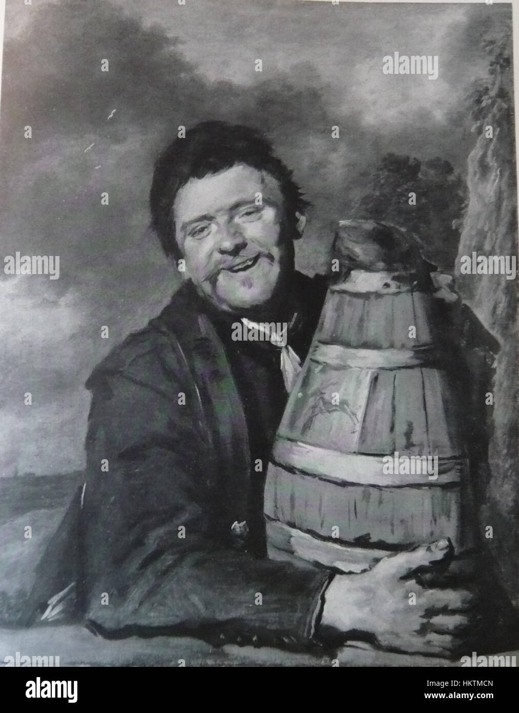 Frans Hals - portrait of a man holding a beer jug Stock Photo