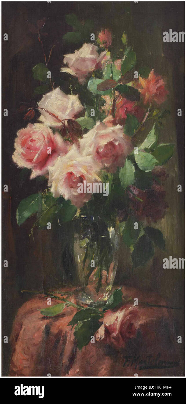 Frans Mortelmans - A bouquet of pink roses Stock Photo - Alamy