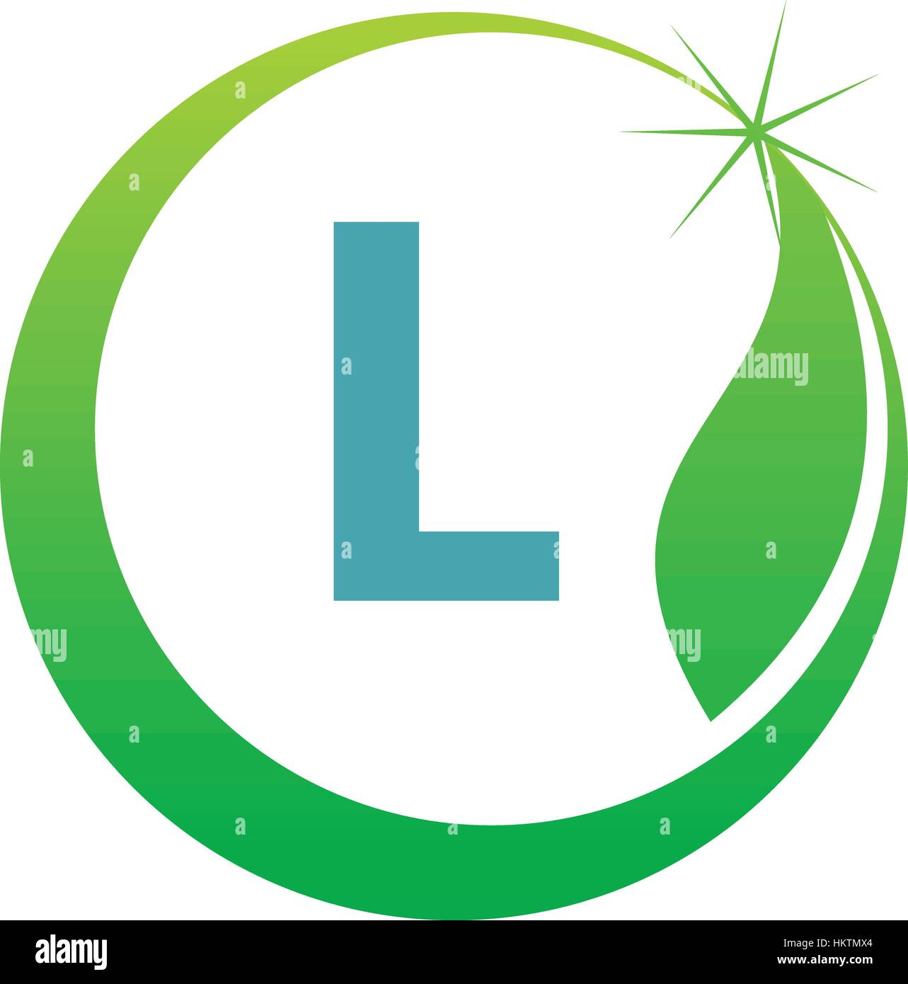 Swoosh Leaf Letter L Stock Vector