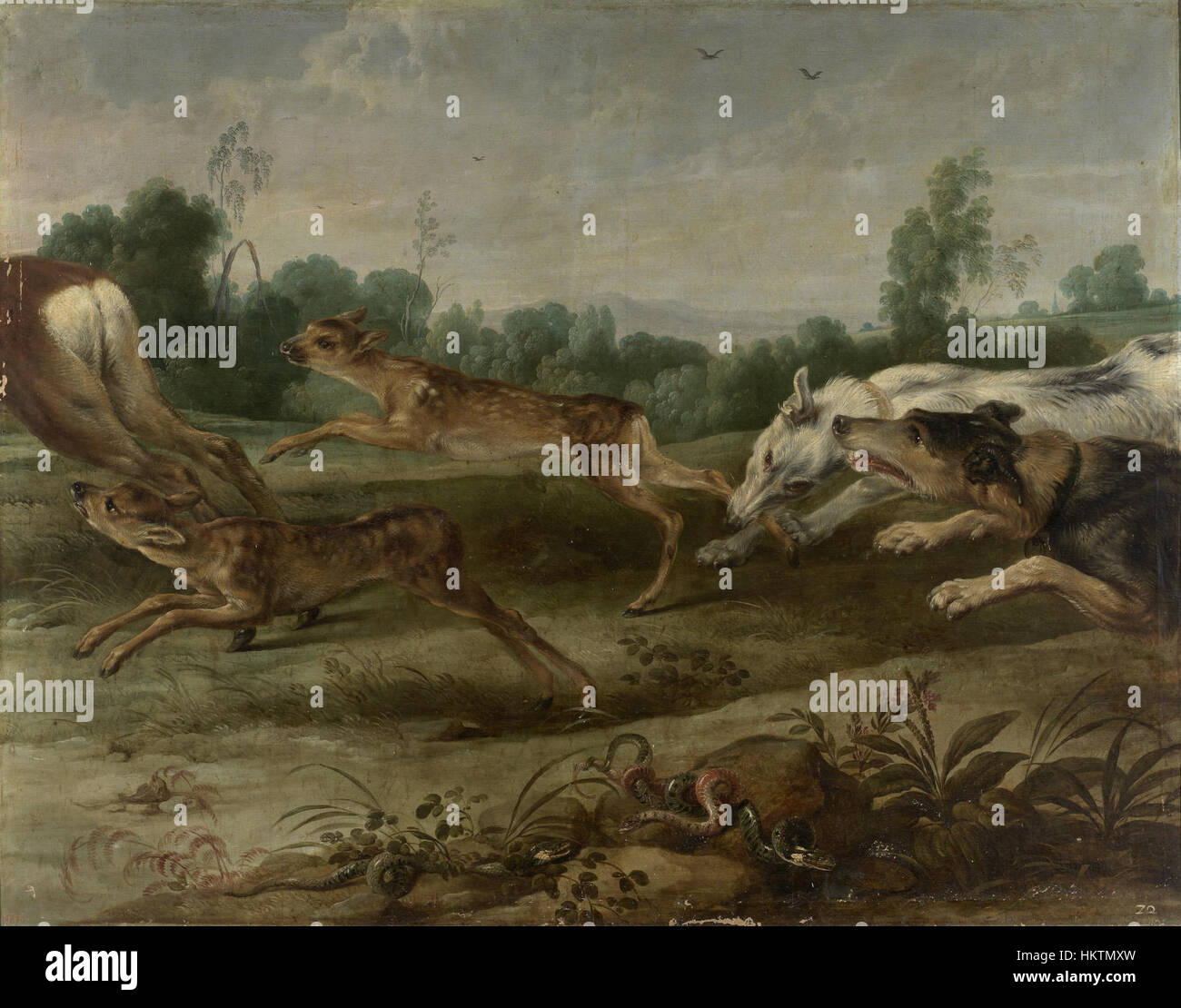 Frans Snyders' 'Deer Hunting' depicts a lively hunting scene ...