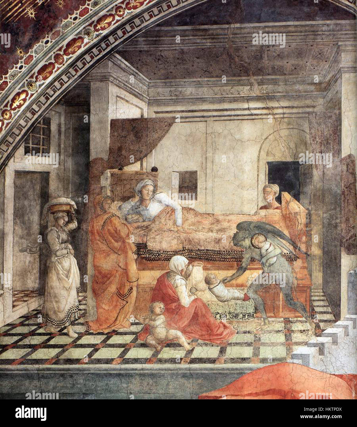 Fra Filippo Lippi - St Stephen is Born and Replaced by Another Child (detail) - WGA13263 Stock Photo