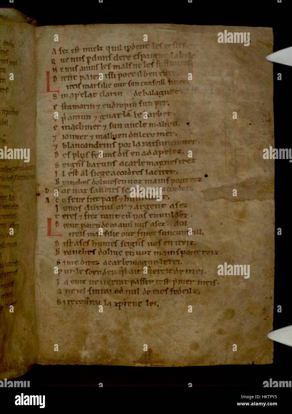 La Chanson de Roland, a medieval epic poem, is preserved in this ...