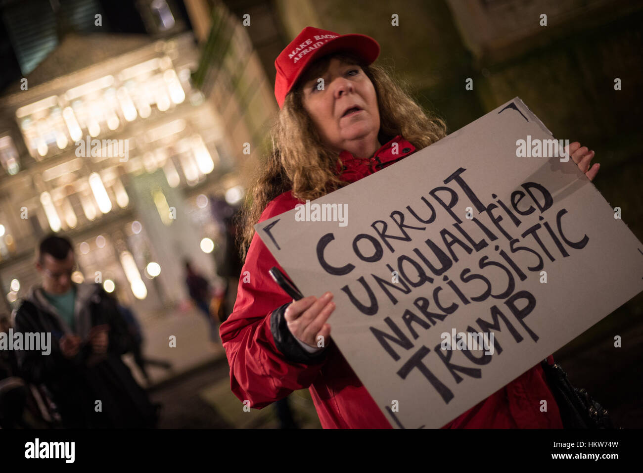 Glasgow, UK. 30th Jan, 2017. Protest against the policies and Presidency of Donald Trump, President of the United States of America, in George Square, Glasgow, Scotland, on 30 January 2017. Credit: jeremy sutton-hibbert/Alamy Live News Stock Photo