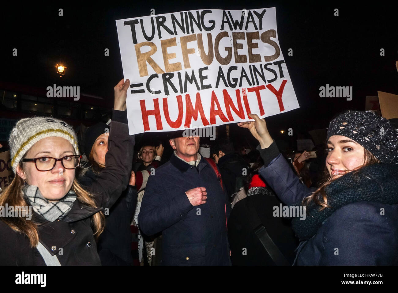 Prostrators London, UK. 30th Jan, 2017. Prostrators hold an emergency demonstration ...