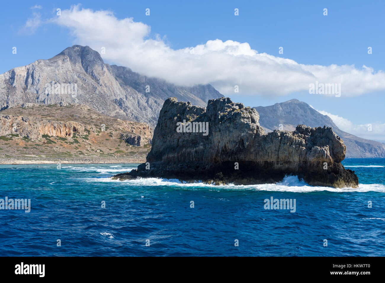 Seascape. View from the sea on the west coast of Crete. Greece Stock ...