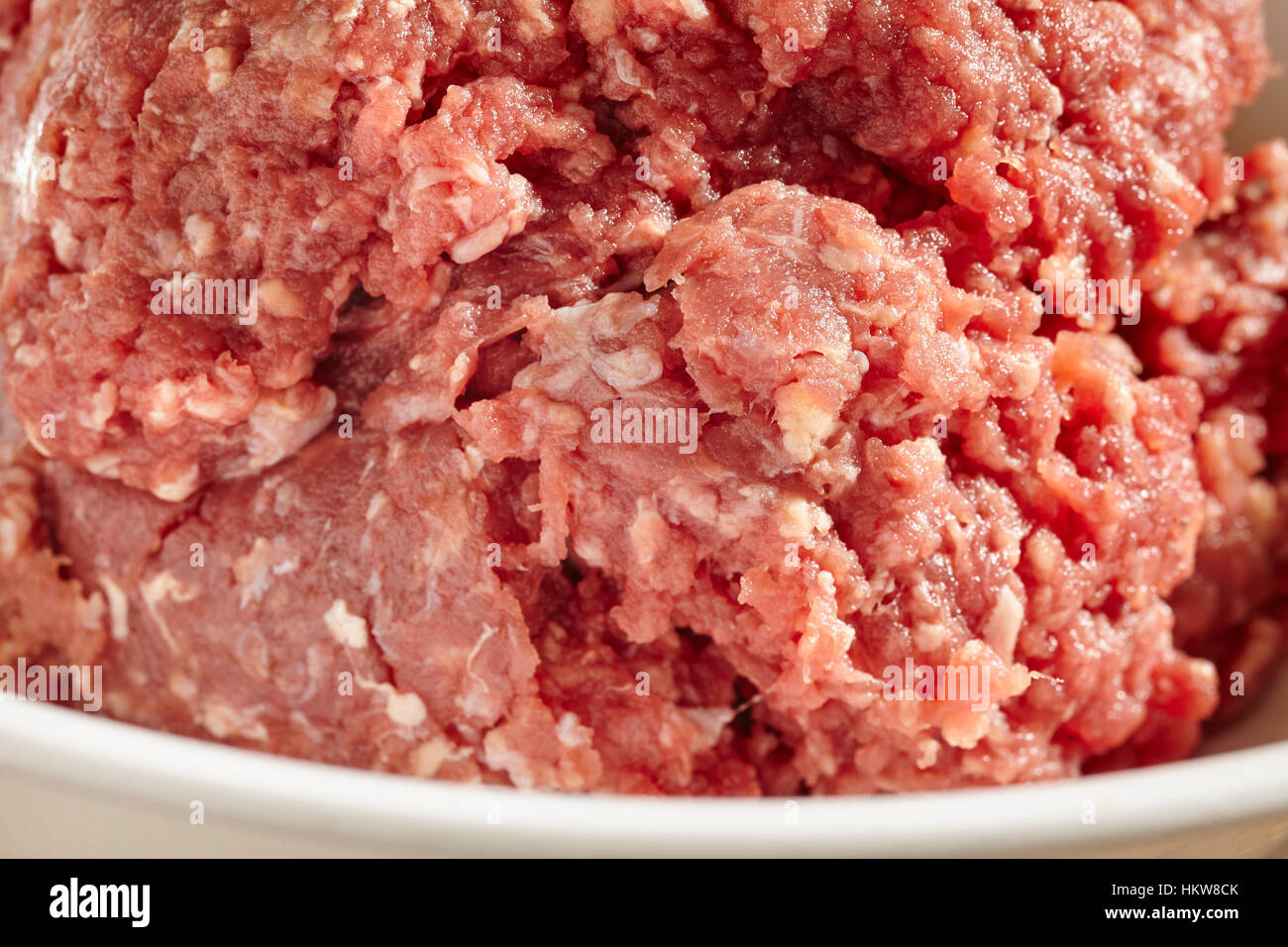 ground organic, grass-fed beef, called 'mince' in British English Stock Photo