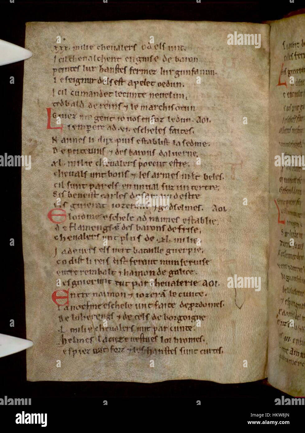 A page from the 'Chanson de Roland' manuscript, housed in the Bodleian ...