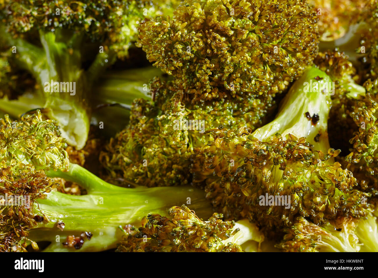 oven roasted florets of broccoli Stock Photo Alamy