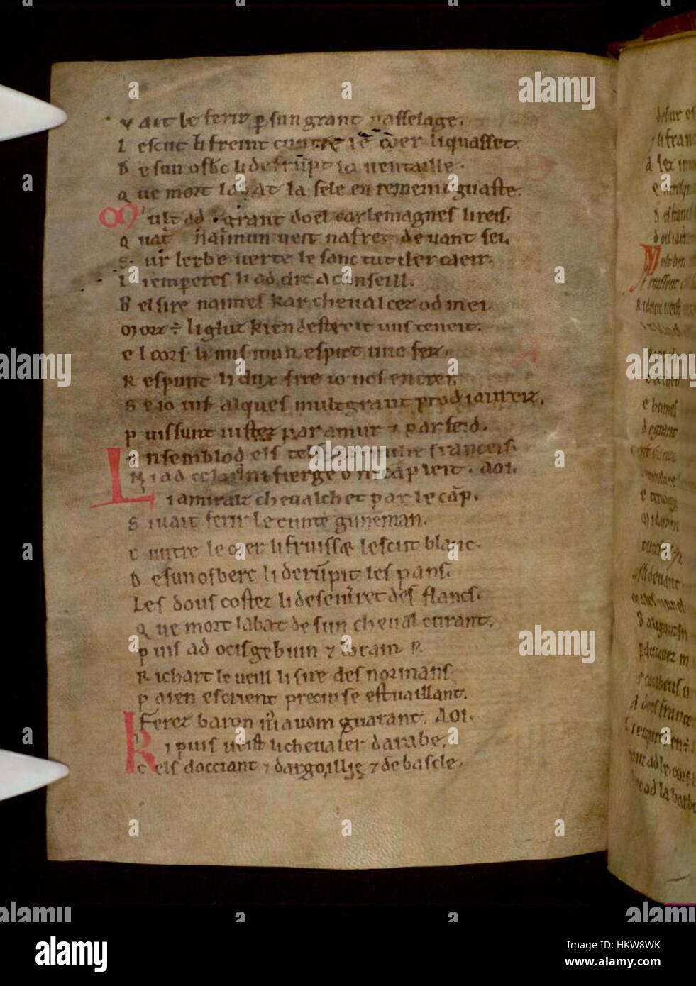A manuscript illustration from La Chanson de Roland, housed at the ...