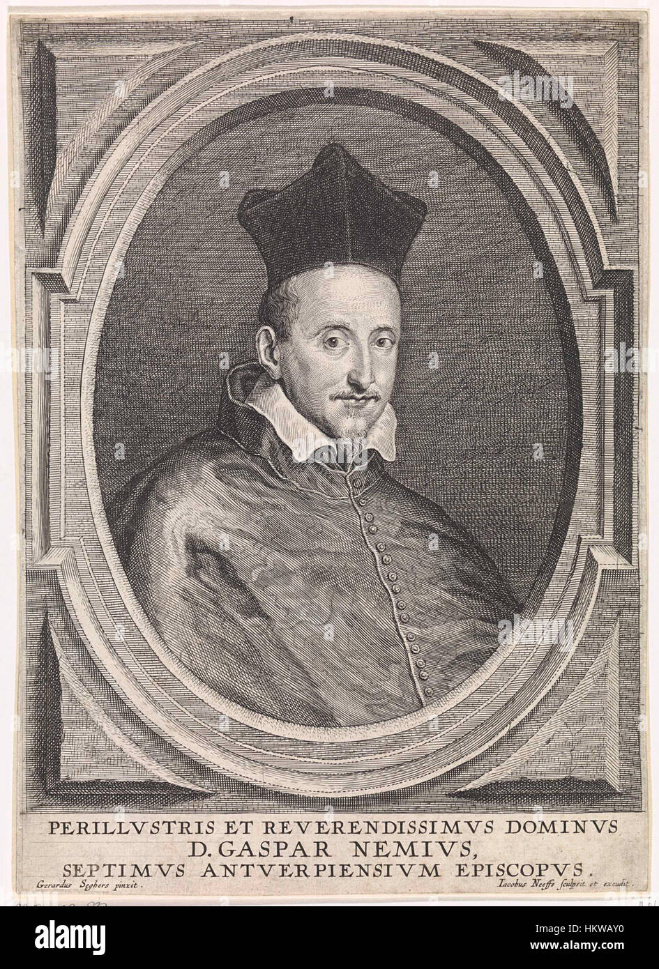 Gaspard Nemius, engraved by Jacob Neefs after Gerard Seghers Stock Photo