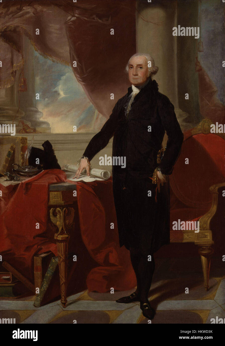 This iconic portrait of George Washington, painted by Gilbert Stuart ...