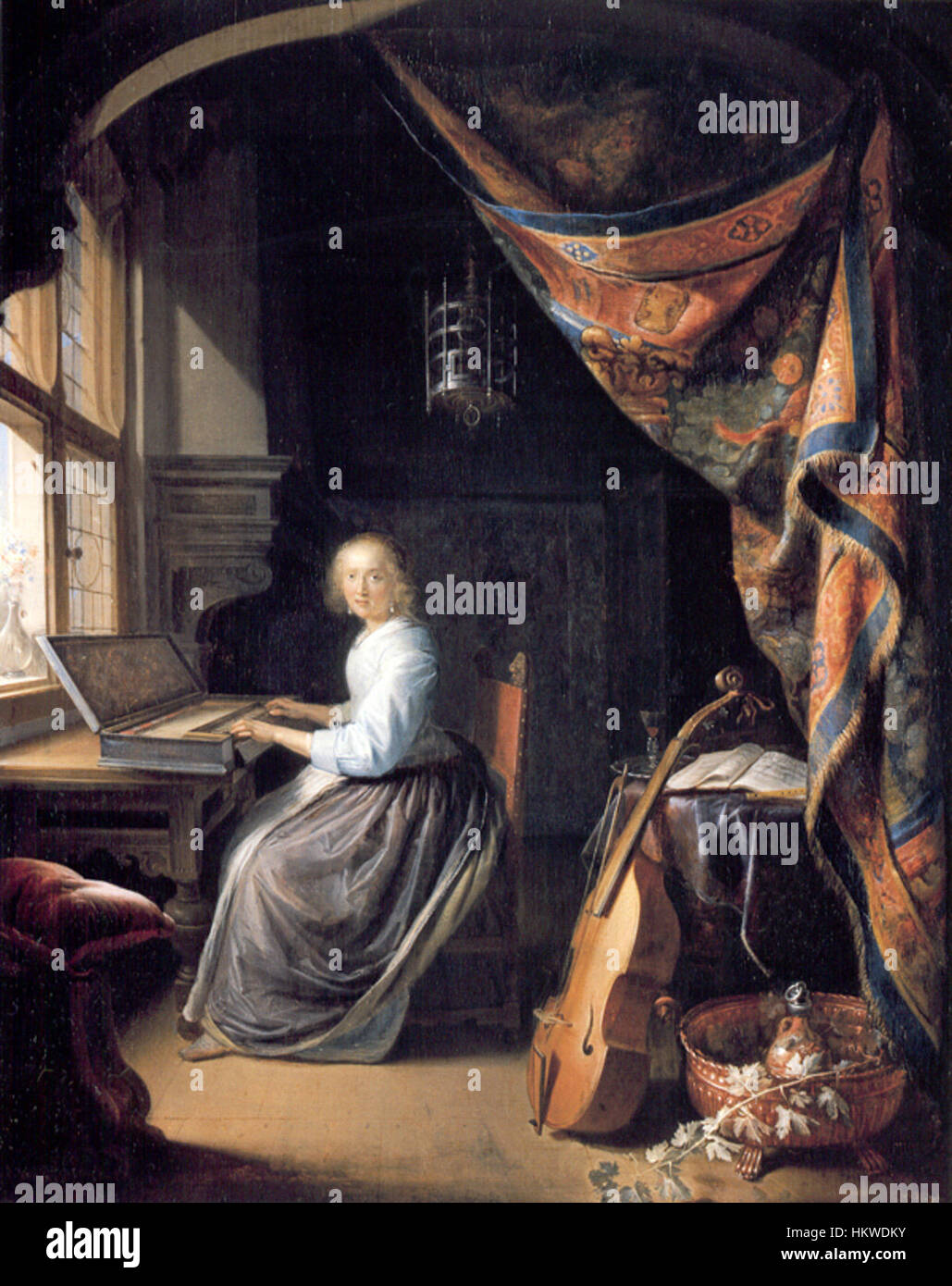 Gerard Dou’s 'Woman at the Clavicord' is an exquisite example of Dutch ...